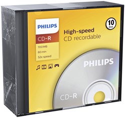 CD-R Philips 80Min 700MB 52x SL 10 stuks
