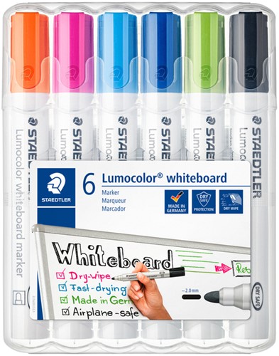 Whiteboardmarker Staedtler Lumocolor 351 set à 6 stuks fun assorti
