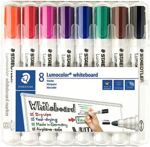 Whiteboardmarker Staedtler Lumocolor 351 set à 8 stuks assorti