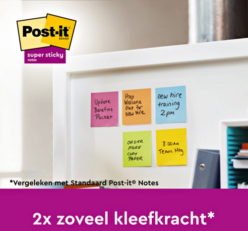 Memoblok Post-it 654 Super Sticky 76x76mm Playful 6 stuks-2