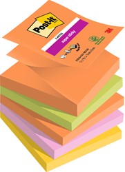 Memoblok Post-it Z-Notes R330 Super Sticky 76x76mm Boost 5 stuks