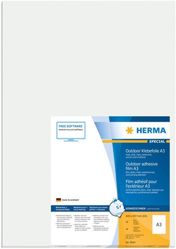 Etiket HERMA 9544 297x420mm weerbestendig wit 40 stuks