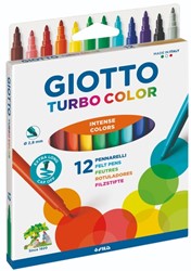 Viltstift Giotto Turbo Color set à 12 kleuren