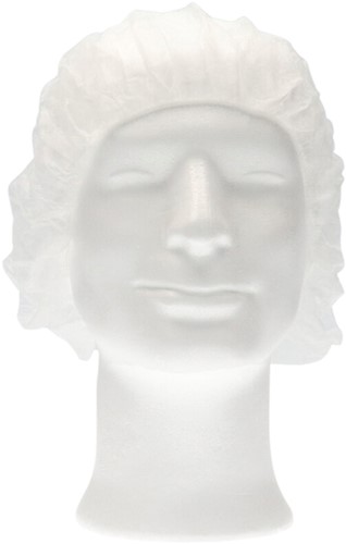 Haarnet CMT bouffant non-woven M 50cm PP wit 100 stuks