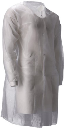 Bezoekersjas CMT M non-woven drukknopen 104cm lang PP wit 100 stuks-2