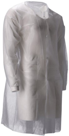 Bezoekersjas CMT L non-woven drukknopen 104cm lang PP wit 100 stuks-2