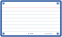 Flashcard Oxford 2.0 75x125mm 80 vel 250gr lijn blauw