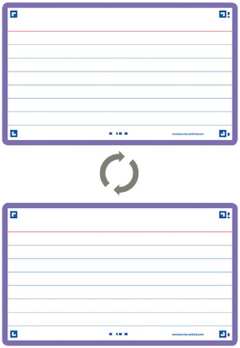 Flashcard Oxford 2.0 75x125mm 80 vel 250gr lijn paars-3