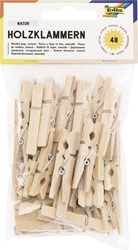 Wasknijper Folia 48 stuks drie formaten hout