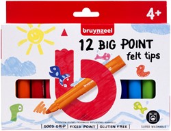 Viltstift Bruynzeel Kids Big Point set à 12 kleuren