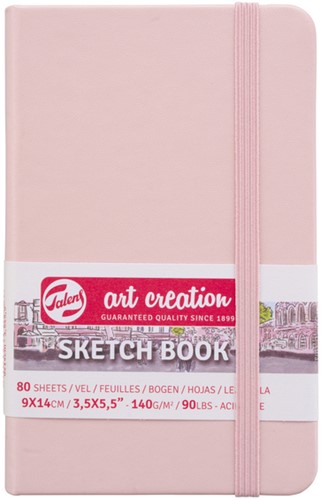 Schetsboek Talens Art Creation 80 witte vellen 140gr 90x140mm roze