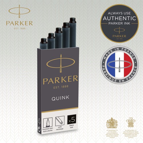 Inktpatroon Parker Quink blauwzwart blister à 5 stuks-2