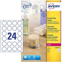 Etiket Avery L7780-25 rond 40mm transparant 600 etiketten-2