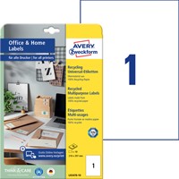 Etiket Avery Zweckform LR3478-10 210x297mm recycled wit 10stuks-2