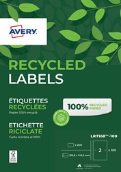 Etiket Avery LR7168-100 199.6x143.5mm recycled wit 200 etiketten