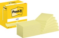Memoblok Post-it 655 76x127mm geel 12 stuks