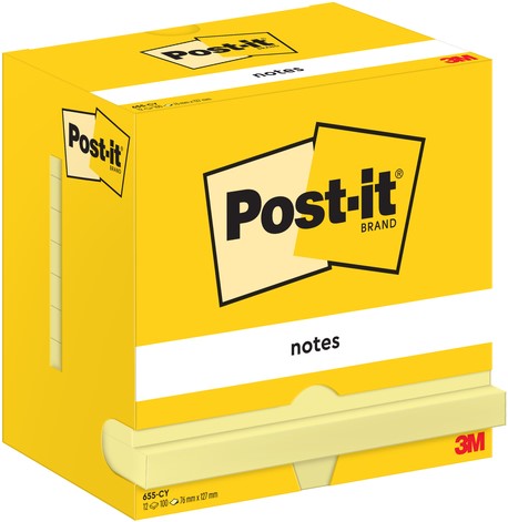 Memoblok Post-it 655 76x127mm geel 12 stuks-3