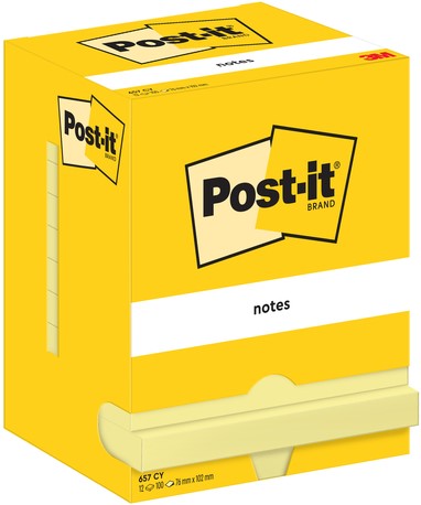 Memoblok Post-it 657 76x102mm geel 12 stuks-2