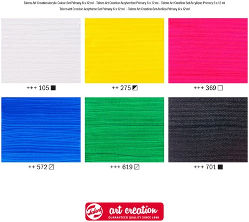 Acrylverf Talens Art Creation Primary assorti 6 tubes à 12ml-2