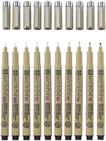 Fineliner Sakura Pigma Micron set à 10 schrijfbreedtes zwart-3