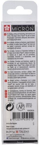 Fineliner Sakura Pigma Micron set à 3 schrijfbreedtes zwart-3