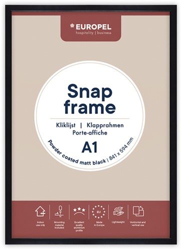 Kliklijst Europel A1 25mm mat zwart