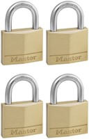 Hangslot MasterLock 4 gelijksluitend messing 40mm 4 stuks