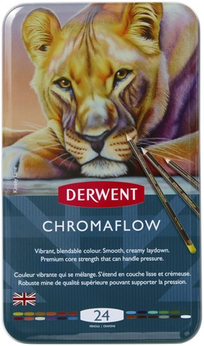 Kleurpotloden Derwent Chromaflow set à 24 kleuren