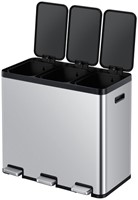 Pedaalemmer EKO Essential Recycler 3x20 liter rvs-2