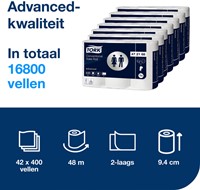 Toiletpapier Tork T4 Advanced 2-laags 400 vel wit 472168-2