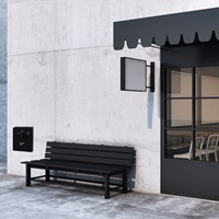 Asbak BRASQ wand 32x26cm zwart-1