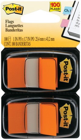 Indextabs 3M Post-it 680 25.4x43.2mm duopack oranje 100 vel