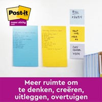 Memoblok 3M Post-it 584 127x203mm Super Sticky lijn assorti kleur 4 stuks-3