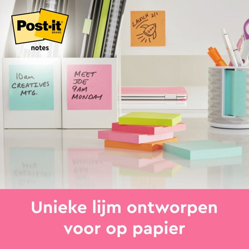 Memoblok 3M Post-it 654 76x76mm Energetic Colours 6 stuks-3