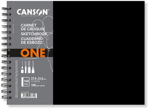 Schetsboek Canson Art Book One spiraalgebonden 160vel 100gr 279x216mm wit
