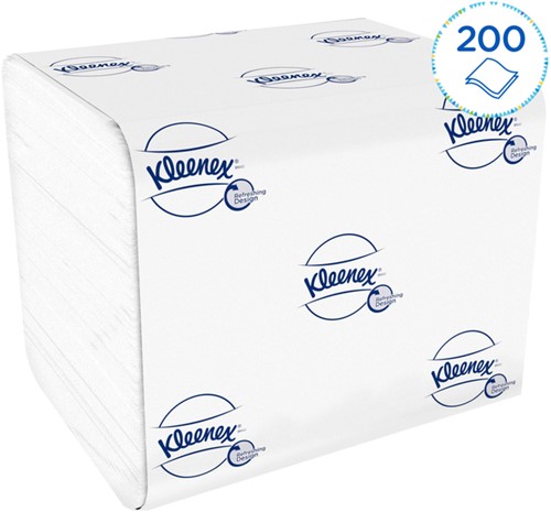 Toiletpapier Kleenex gevouwen 2-laags 110x186mm wit 8408-3