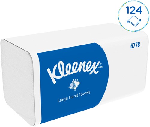 Handdoek Kleenex Ultra i-vouw 2-laags 215x318mm 15x124 vel wit 6778-3