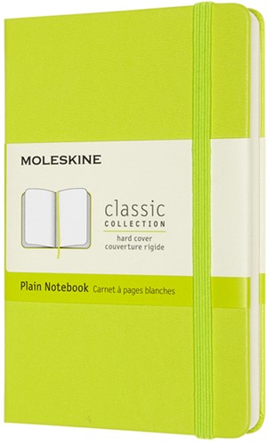 Notitieboek Moleskine pocket 90x140mm blanco hard cover lemon green