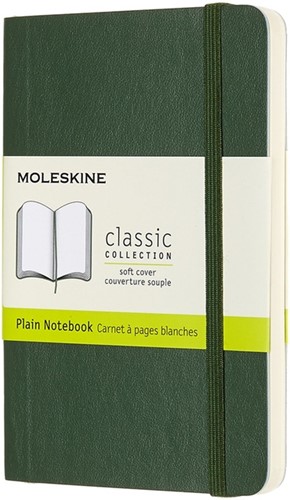 Notitieboek Moleskine pocket 90x140mm blanco soft cover myrtle green