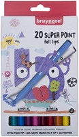 Viltstift Bruynzeel Kids Super Point set à 20 kleuren