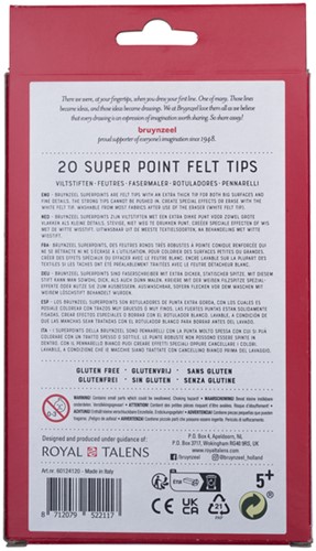 Viltstift Bruynzeel Kids Super Point set à 20 kleuren-3