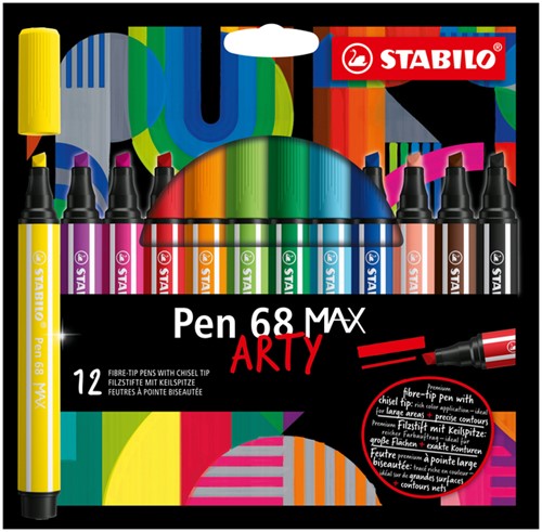 Viltstift STABILO Pen 68 /12 Max Arty assorti etui à 12 stuks