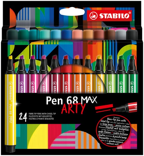 Viltstift STABILO Pen 68 Max Arty assorti etui à 24 stuks