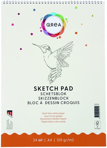 Schetsblok Qrea A4 24 vel 120gr spiraal