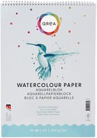 Aquarelblok Qrea A3 20 vel 200gr spiraal