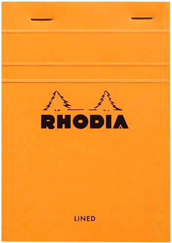 Schrijfblok Rhodia A6 lijn 80 vel 80gr oranje