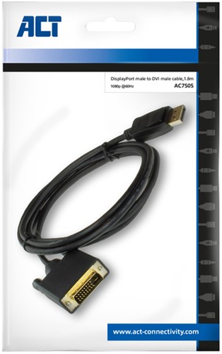 Kabel ACT DisplayPort naar DVI 1.8 meter zwart-2