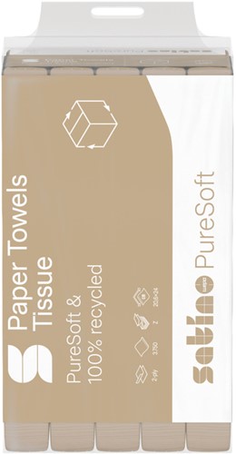 Handdoek Satino PT2 PureSoft z-vouw 2-laags 206x240mm 25x150 vel naturel 277530-2