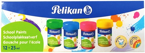 Plakkaatverf Pelikan 20ml assorti doos à 12 potjes-2