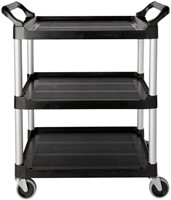 Serveerwagen Rubbermaid met 10cm zwenkwielen zwart-2